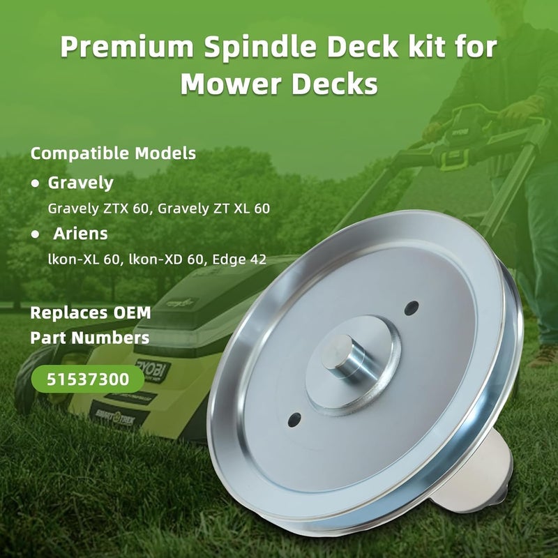 Gecious 51537300 Lawn Mower Deck Blade Spindle Assembly Compatible with Gravely ZTX 60 ZT XL 60 Ariens Ikon-XL 60 Ikon-XD 60 Edge 42 OE 51530700 - Image 2